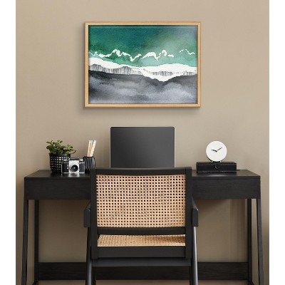 Black Sands Dream Coastal Glass Print with Natural Frame