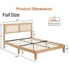 Rattan Bed Frame Queen with Headboard,Queen Bed Frame with LED Lights,Rattan Queen Bed Frame with Headboard - 2 of 4