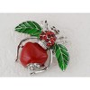 Anna-Kaci Elegant Crystal Rhinestone Fruit and Bee Brooch - Fashionable Gold Plated Fruit Insect Lapel Pins for Dresses and Accessories - 3 of 4