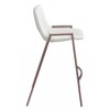 Faux Wood Steel Frame Counter Stool, 35.6"H White Faux Leather Seat with Arms, Set of 2 By Zuo Modern - 4 of 4