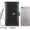 Hachikiko RFID Blocking Vegan Leather Large Capacity Wallet with Checkbook Holder & Credit Card Organizer,Black - 2 of 4