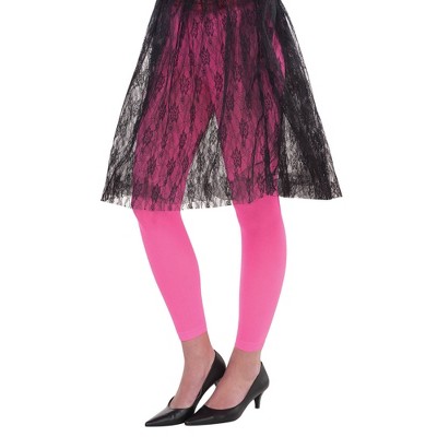 Adult Solid Footless Tights Accessory Halloween Costume Pink One Size