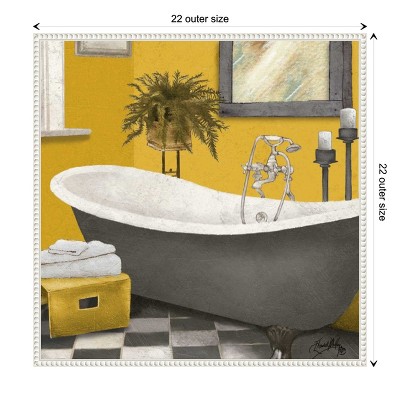 Sunny Bath Still Life Canvas Wall Art with Beaded Frame