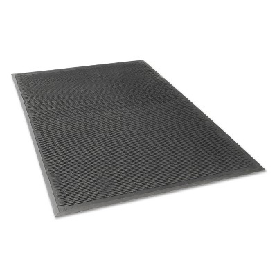 4'x5' Rectangle Solid Rubber Floor Mat Black - Crown