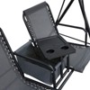 DSVIMOY 2 Person Porch Swing, Outdoor Swing with Canopy, Pivot Storage Table, 2 Cup Holders, Cushions for Patio, Backyard, Gray, 69.25"*43.25"*64.5" - 4 of 4