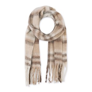 Design Imports Cozy Plaid Scarf - Cream - 1 of 4