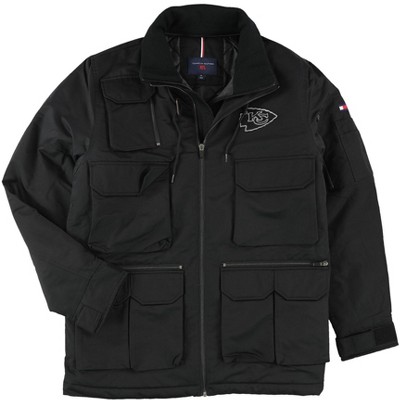 Tommy Hilfiger Mens Kansas City Chiefs Field Jacket, Black, Medium (Regular)