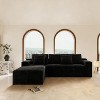 KWPZQEB 104.3" Modern Modular Sofa, Corduroy Sectional Sofa with Deep Seat & Pillows, 3 Seater L-Shape Boneless Sofa w/ Chaise for Living Room - 2 of 4