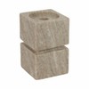 Modern Marble Candle Holder for Pillar & Taper Candles - Stone Square Design - Glam Accent for Home, Office, Bedroom & Living Room - 3 of 4