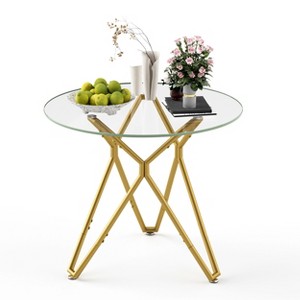 Kumasinova Glass Dining Table,Kitchen Table with Tempered Glass Top & Metal Legs,Dining Room Table for Living Rooms,Offices - 1 of 4