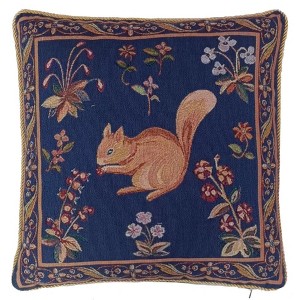 Signare USA Cushion Cover Art Squirrel Blue Pillowcase 18 x 18 inch - 1 of 1