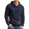 COOFANDY Mens Hoodies Pullover Casaul Long Sleeve Drawstring Waffle Knit Hooded Sweatshirt with Kanga Pocket - 3 of 4