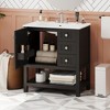 ALEXOUN 30" Bathroom Vanity with Sink,Modern Solid Wood Frame Bathroom Storage Cabinet with 2 Drawers,Soft Closing Cabinet Door and Open Shelf - 4 of 4
