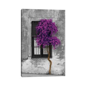 Tree in Front of Window Purple Pop Color Pop by Panoramic Images Unframed Wall Canvas - iCanvas
