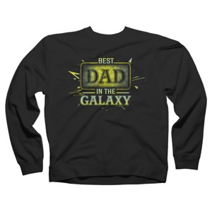 Adult Design By Humans Best Dad In Galaxy Badge By AmusingDesignCo Sweatshirt - 1 of 2