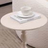 15.7" Metal Round End Table with Vintage Retro Base, Frost Finish, Weighted Pedestal for Sofa, Bedside - 3 of 4