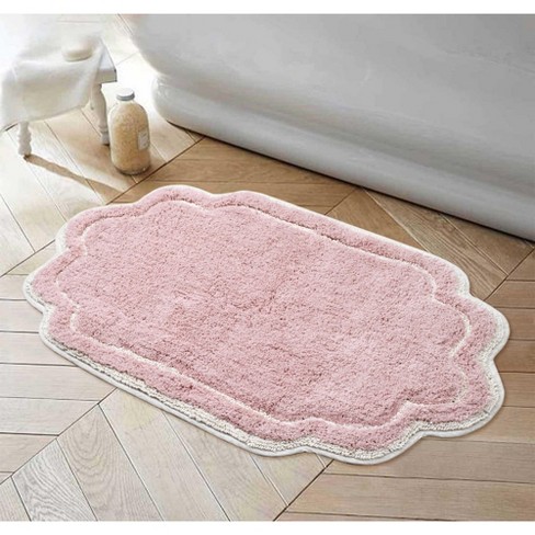 24"x40" Allure Collection Pink Cotton Tufted Bath Rug - Home Weavers ...