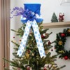 Orieon Sparkling Blue Santa Hat Christmas Tree Topper with Bow & Snowflakes - 25cm Luxury Festive Decor for Xmas Tree, Tabletop, Holiday Display. - 2 of 4