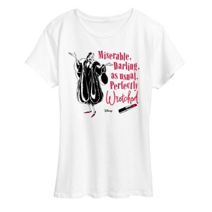 Women's - 101 Dalmatians - Cruella Miserable Darling Perfectly Wretched Short Sleeve Graphic T-Shirt - 1 of 4