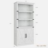 Farmhouse Bookcases with Doors, 5 Tier Bookshelf with Storage, 70 inch Tall Bookshelf and Bookcase - 2 of 4