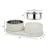 THE LICKER STORE Marbre Small/Medium Modern Weighted Marble & Stainless Steel Bowl 12oz (1.5 Cups) Feeder w/ Non-Slip Marble Tray Set - 4 of 4