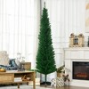 HOMCOM 7 FT Artificial Pencil Christmas Tree, Slim Xmas Tree with 499 Realistic Branch Tips and Plastic Stand, Light Green - 3 of 4