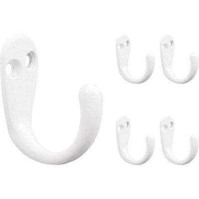 Franklin Brass 5pk Single Prong Robe Decorative Hooks White