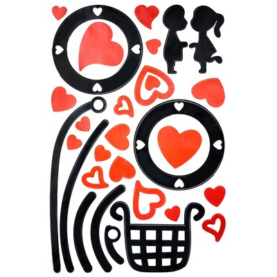 Slickblue Sweet Bicycling Vinyl Wall Decals 23.6x35.9 inch – Playful Peel & Stick Decor for Home Spaces