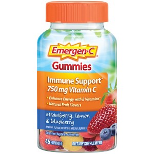 Emergen-C Vitamin C Gummies - Strawberry, Lemon & Blueberry - 45ct - 1 of 4