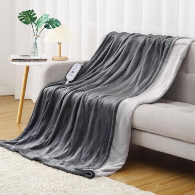 Electric Heated Blanket, Soft Reversible Flannel Heated Blanket with 5 Heat Settings & Auto Shut-Off
