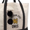 Kennesaw State University Owls Arched School Name Canvas Tote Bag With External Pocket, Reusable Shoulder Bag for Shopping, School, Beach - 2 of 4