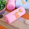 Slickblue Embroidered Coral Fleece Throw Blanket for Kids - Soft & Cozy, 29.5" x 39.4", Multiple Design & Color Options - 3 of 4