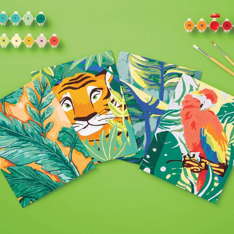 4pk Paint-By-Number Canvas Board Kit Jungle - Mondo Llama&#8482;, 6 of 11