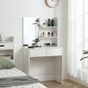 Vanity desk with mirror, dressing table with 2 drawers, white color - 2 of 4