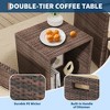 Pieces Patio Furniture Set, Rattan Wicker Patio Furniture with Ottoman, Cushions and Coffee Table, All Weather Outdoor - 3 of 4