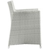 Modway EEI-1505-GRY-WHI Junction Wicker Rattan Outdoor Patio Dining Armchair – Gray/White – All-Weather Frame with Cushion for Deck or Garden - 2 of 3