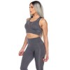 Women's Racer Back Sports Bra Black - White Mark - 2 of 4