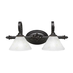 Toltec Lighting Elegante 2 - Light Vanity in  Dark Granite with 7" Gold Ice Shade - 1 of 1