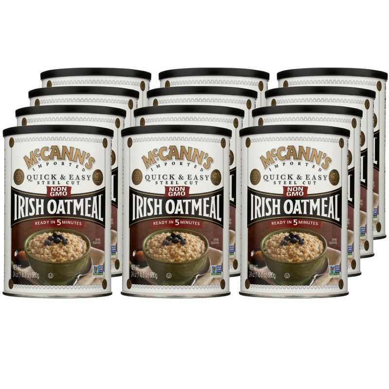 McCann's Quick and Easy Steel Cut Irish Oatmeal - Case of 12/24 oz, 1 of 8
