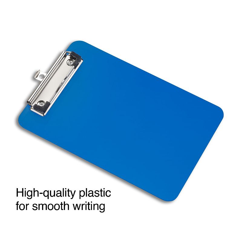 HITOUCH BUSINESS SERVICES Plastic Clipboards Memo Size Translucent Blue/Translucent Black 2/PK 21423, 4 of 8