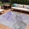 HomeRoots 9' X 12' Lavender And Gray Abstract Washable Indoor Outdoor Area Rug - 2 of 4