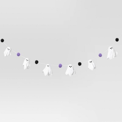72" Iridescent Ghost Decorative Wall Garland White - Hyde and EEK! Boutique™