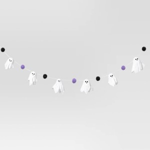72" Iridescent Ghost Decorative Wall Garland White - Hyde and EEK! Boutique™ - 1 of 3