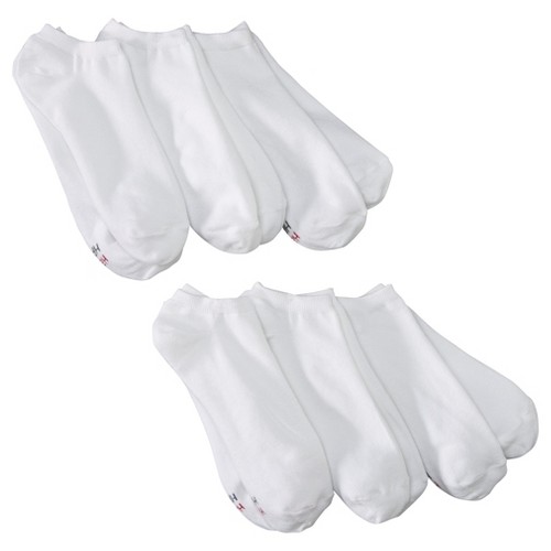 Men's Hanes Premium Xtemp Lite 6Pk White Liner Socks, Size: Small