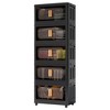Dolonm 20" Side Wide Folding Storage Cabinet,5 Tiers,with Magnetic Door, Wheels - 2 of 4