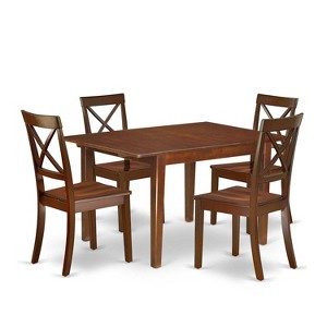 Coastal Dining Set 5Pc Rectangle Table w/ Leaf & 4 Chairs - 42/54 Inch - 1 of 4