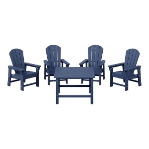 WestinTrends Malibu Kids 5-Piece HDPE Outdoor Square Patio Dining Table and Chairs Set - 1 of 4