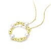 Guili Sterling Silver 14K Gold Plated Necklace with 4-5MM Freshwater Pearl Round Pendant, a classic piece for everyday versatile styling. - 2 of 3