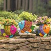 Evergreen Metal fish planter Green, Blue ,Pink - 2 of 4