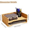 BRINJOY Double Layer Woven Letter Tray - Hand Woven Paper and Mail Organizer for A4 Files, Magazines, Desk File Basket, Home Office Supplies - 2 of 4